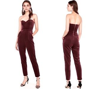 Express Velvet Strapless Jumpsuit